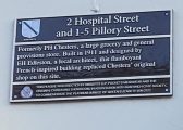 Commemorative Plaque on the wall of the Hibberts Solicitors Nantwich off on Pillory Street